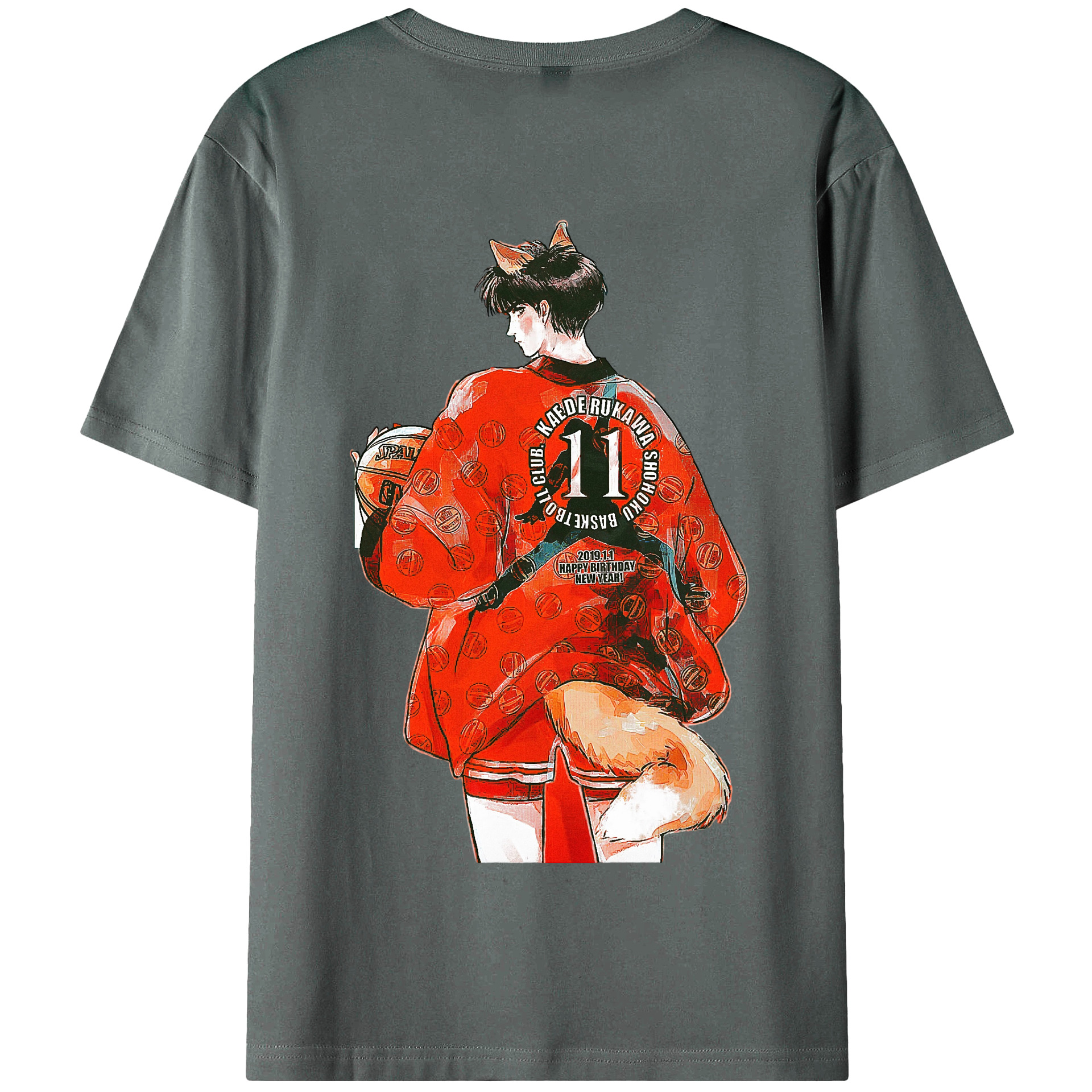 SLAM DUNK／スラムダンク 綿100％半袖Tシャツ（背面プリント）
